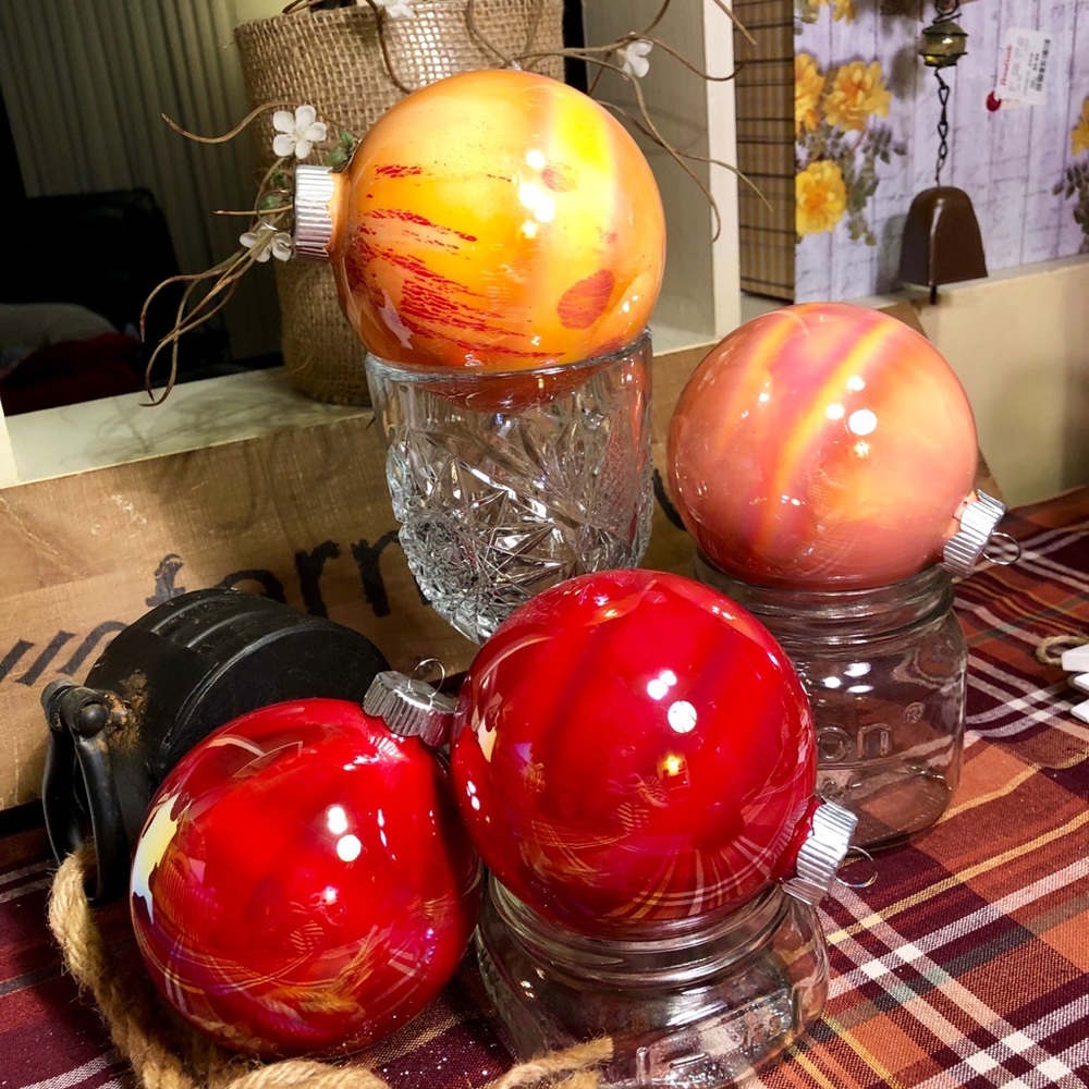 Homemade iridescent Ornaments